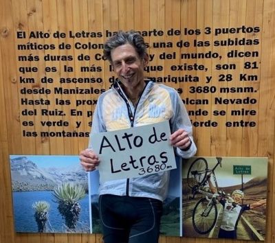 Lon Dubey Cycling on the  tour with redspokes